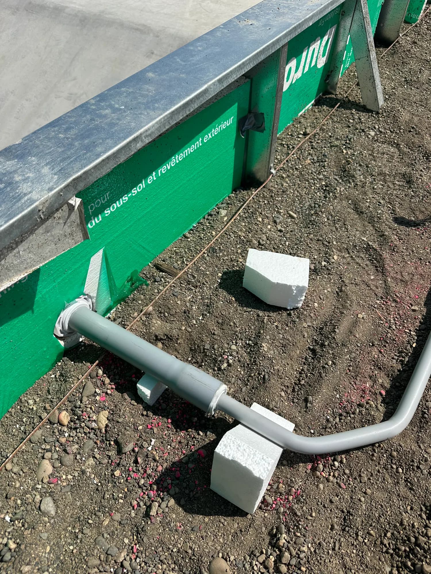 Conduit stub-ups at a new build foundation