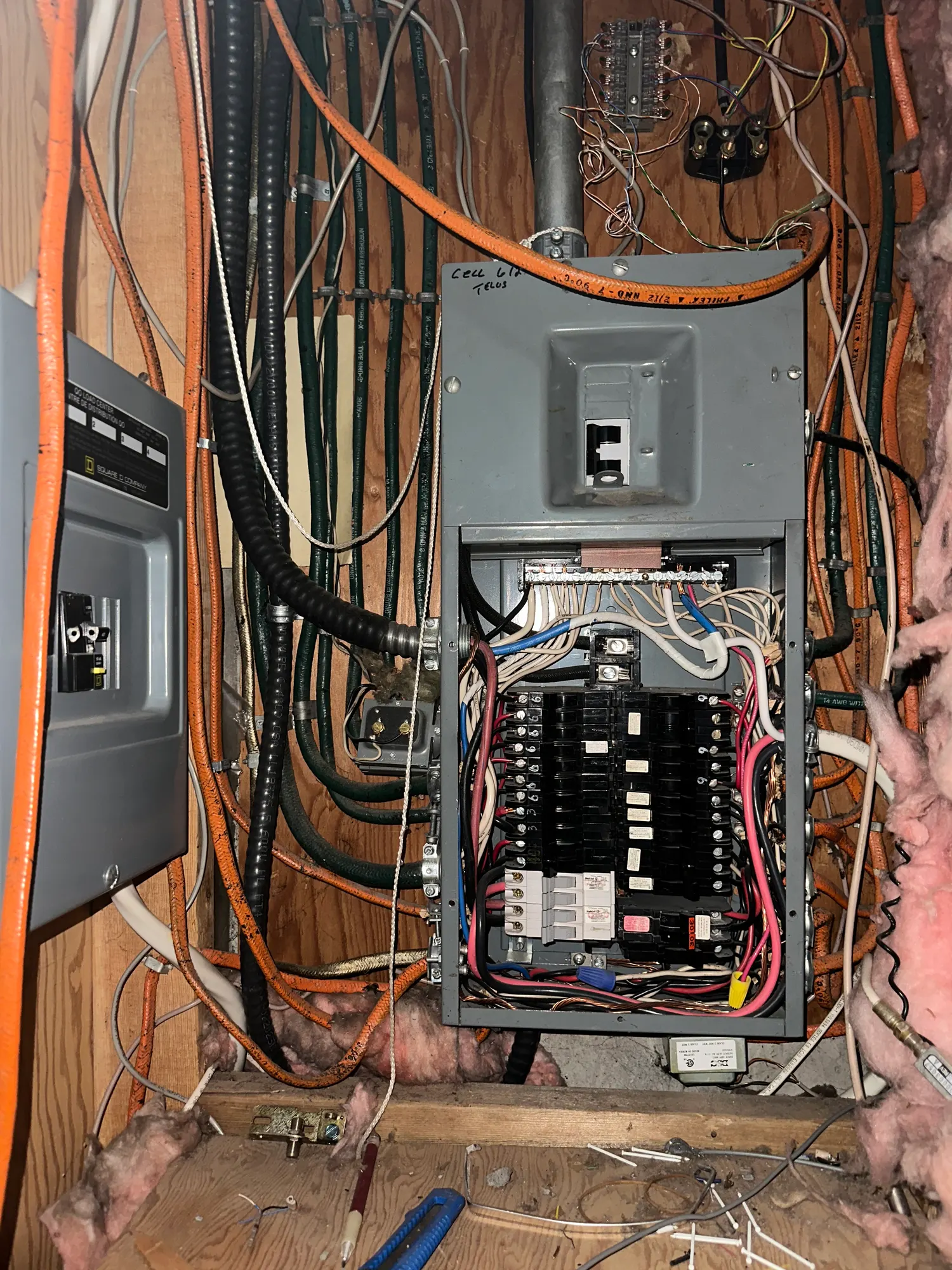 Basement panel with new circuits run during a renovation