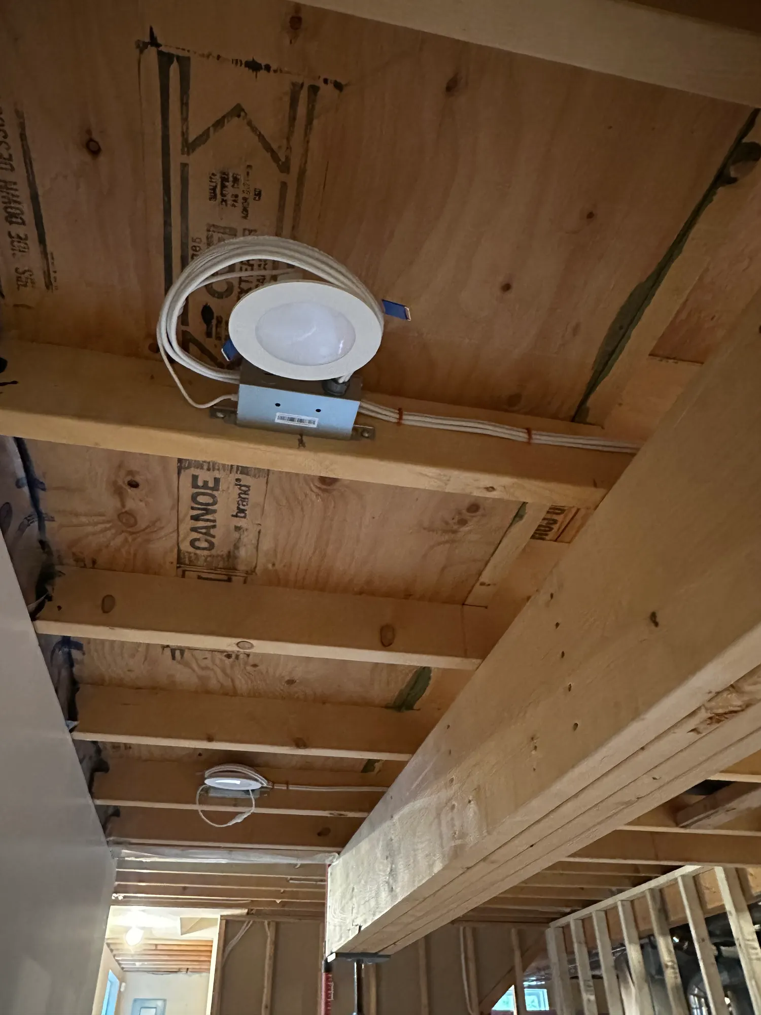 New circuits roughed-in on a framed wall